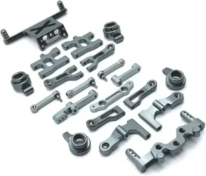 for MN MN38 1/16 Metal Upgrade for Swing Arm Steering Cup Vulnerable Parts Set RC Car Tracked Vehicle Parts Upgrade and Replacement RC Car DIY Parts(Gray)
