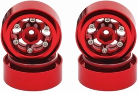 for Traxxas for TRX4M 1/18 Aluminum Wheel Rims RC Crawler Car for Racing Upgrades Parts Accessories RC Car Upgrade Part(Red)