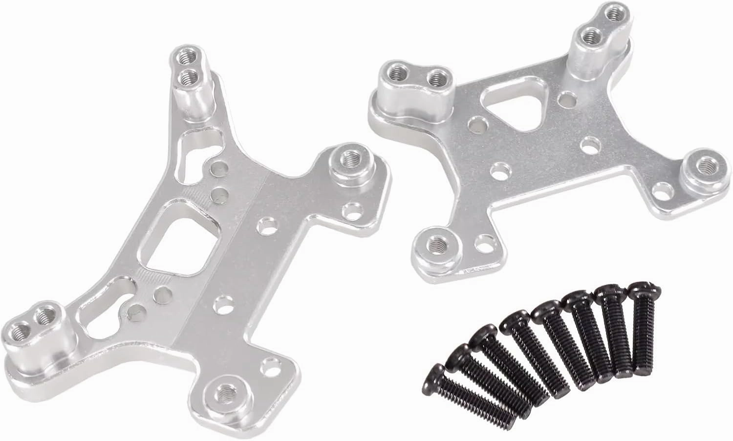 for WLtoys 144016 144018 for RIaarIo 1/14 1/12 Metal Upgrade Accessories Front and Rear Suspension Brackets RC Car Parts Replacement Use RC Car DIY Parts(Silver)