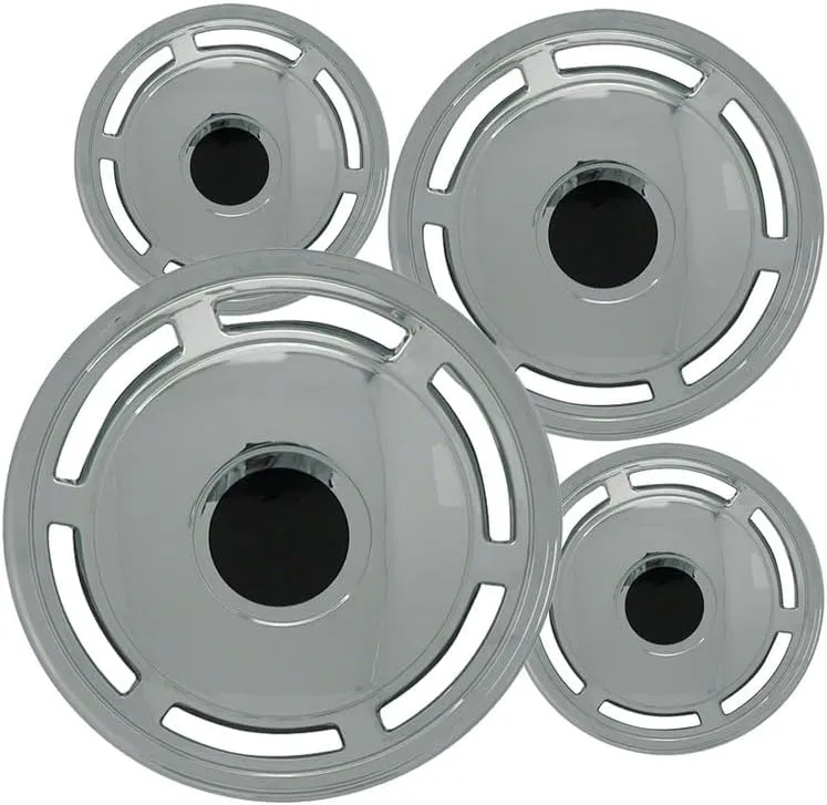Fuel Rider 15 inch Chrome ABS Hubcap Wheel Covers Compatible with 1986-1996 Chevrolet Caprice (Set of 4) Wheelcovers for 15 inch Standard Steel Wheels- Auto Tire Cover Replacement Exterior Cap Cover