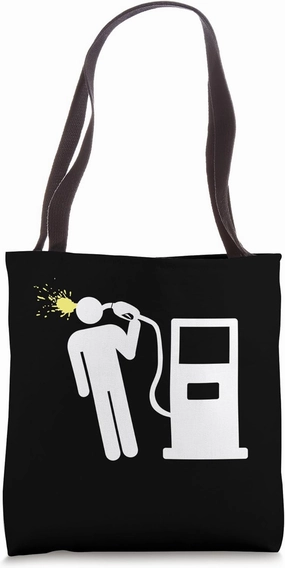 Fuel-iside funny stick figure fuel pump Tote Bag