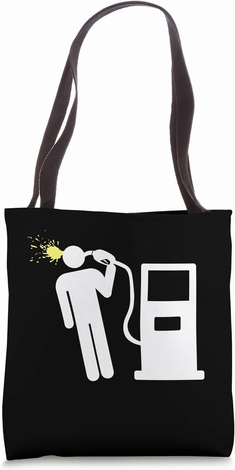 Fuel-iside funny stick figure fuel pump Tote Bag