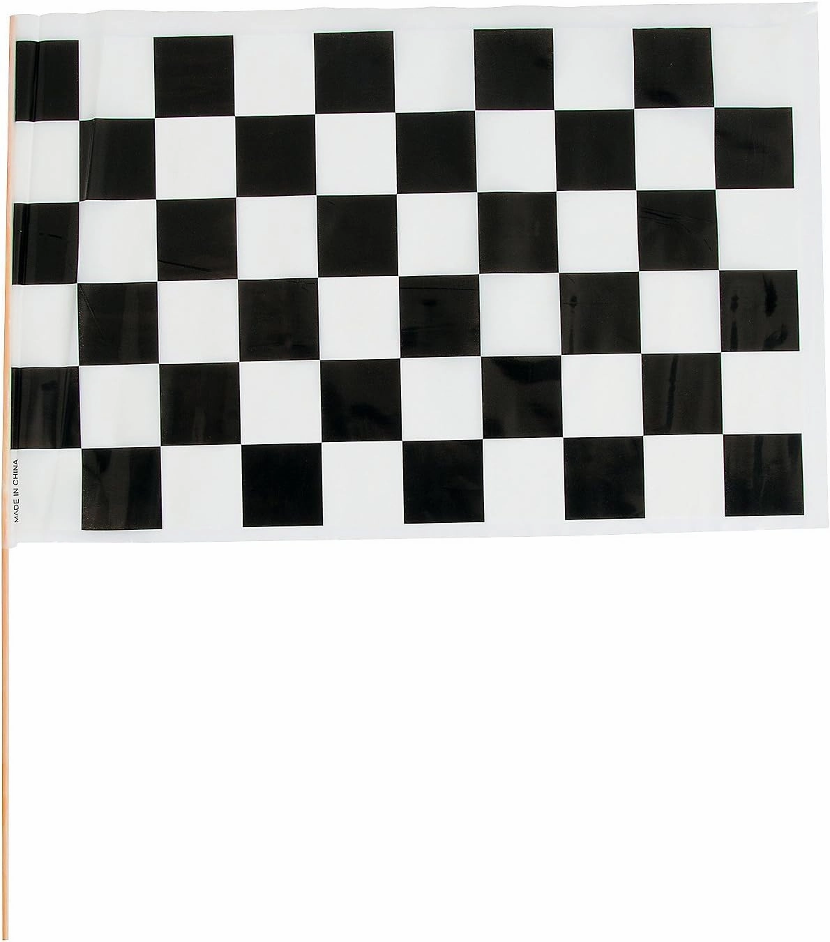 Fun Express - Plastic Checkered Racing Flags for Party - Perfect for Racing Theme Parties Events & Celebrations - Durable Flags Event Deco Themed Parties & Special Occasions - Black/White - 12 Pieces