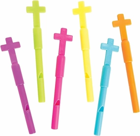 Fun Express Religious Cross Whistles & Noisemakers Set – Vibrant Kazoos – Parties Events Religious Celebrations & Church Functions – Perfect for Fun Gatherings Weddings and More – 72 Pieces