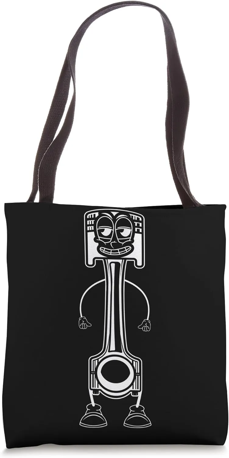 Funny Piston Mechanic Stick Figure Car Mechanic Tote Bag