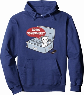 Funny Cat In A Travel Bag Going Somewhere Traveler Kitten Pullover Hoodie