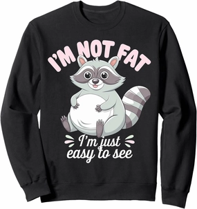 Funny Raccoon Chubby Animal Humor Cozy Lazy Sweatshirt