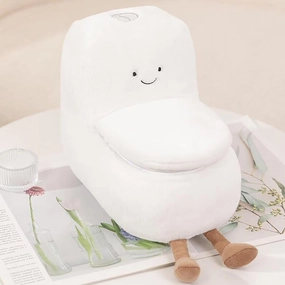 Funny Toilet Bowl Plush Toy, Soft Toilet Bowl Shaped Pillow for Couch, Novelty Stuffed Plush Pillow Fun Gift for Kids, Boys,Girls