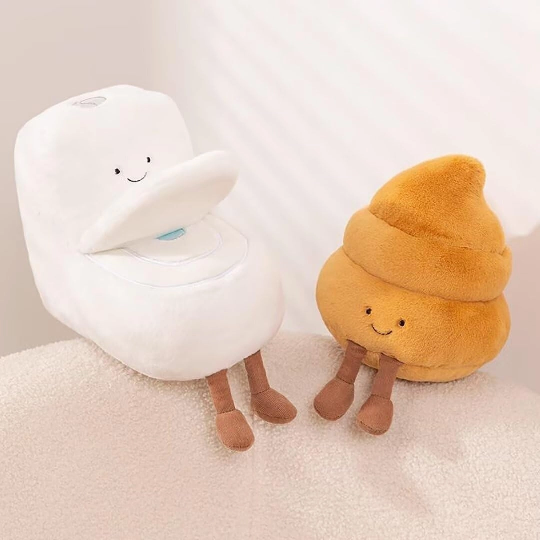 Funny Toilet Bowl Plush Toy, Soft Toilet Bowl Shaped Pillow for Couch, Novelty Stuffed Plush Pillow Fun Gift for Kids, Boys,Girls