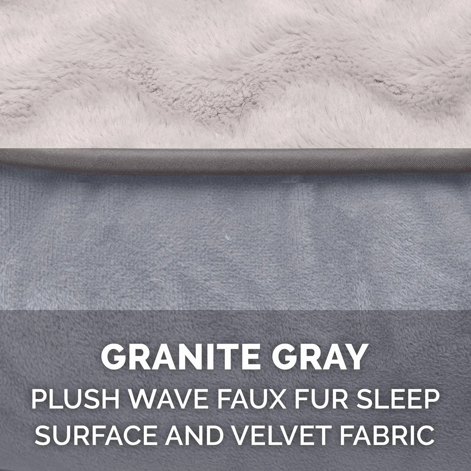 Furhaven Cooling Gel Dog Bed for Large Dogs w/ Removable Bolsters & Washable Cover, For Dogs Up to 95 lbs - Plush & Velvet Waves Perfect Comfort Sofa - Granite Gray, Jumbo/XL, 40.0"L x 32.0"W x 9.5"Th