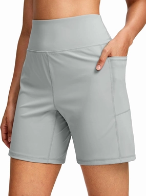G Gradual Women's 7'' Athletic Long Shorts with Pockets High Waisted Stretch Bermuda Shorts for Women Walking Workout Casual