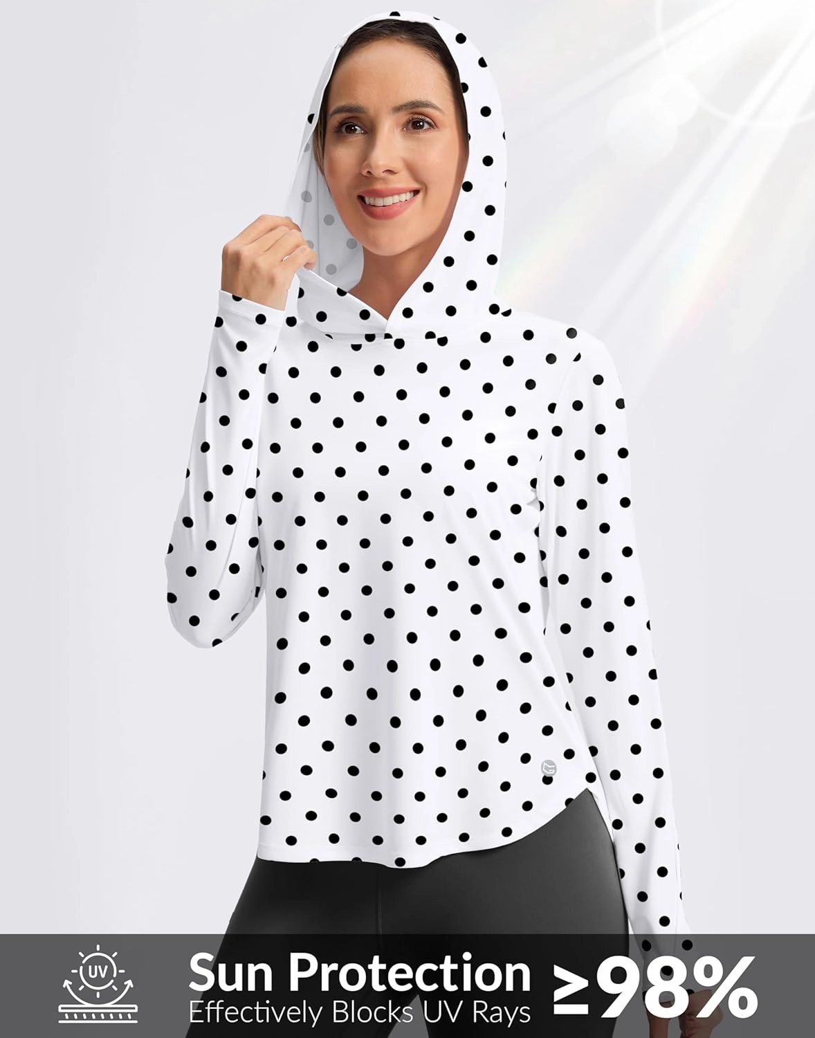 G Gradual Women's UPF 50  Sun Shirt with Hoodie Long Sleeve UV Protection Shirts Lightweight Hiking Fishing Shirts for Women