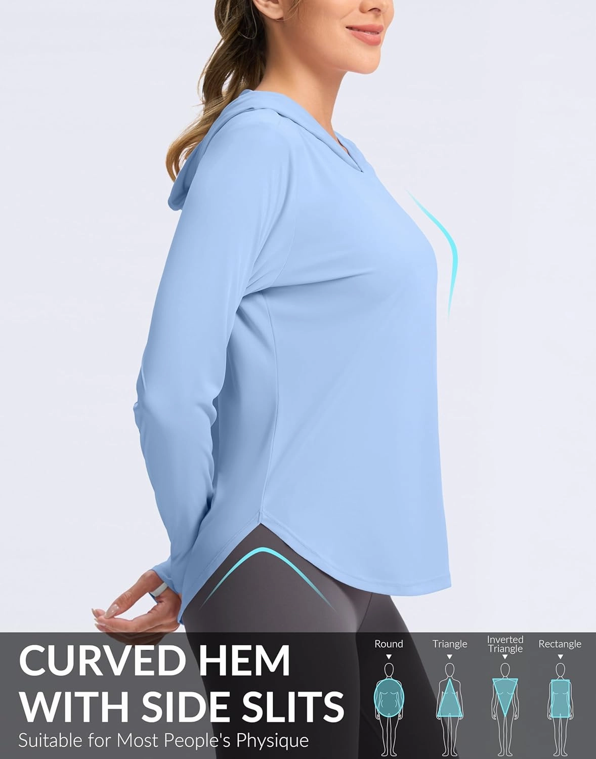 G Gradual Women's UPF 50  Sun Shirt with Hoodie Long Sleeve UV Protection Shirts Lightweight Hiking Fishing Shirts for Women
