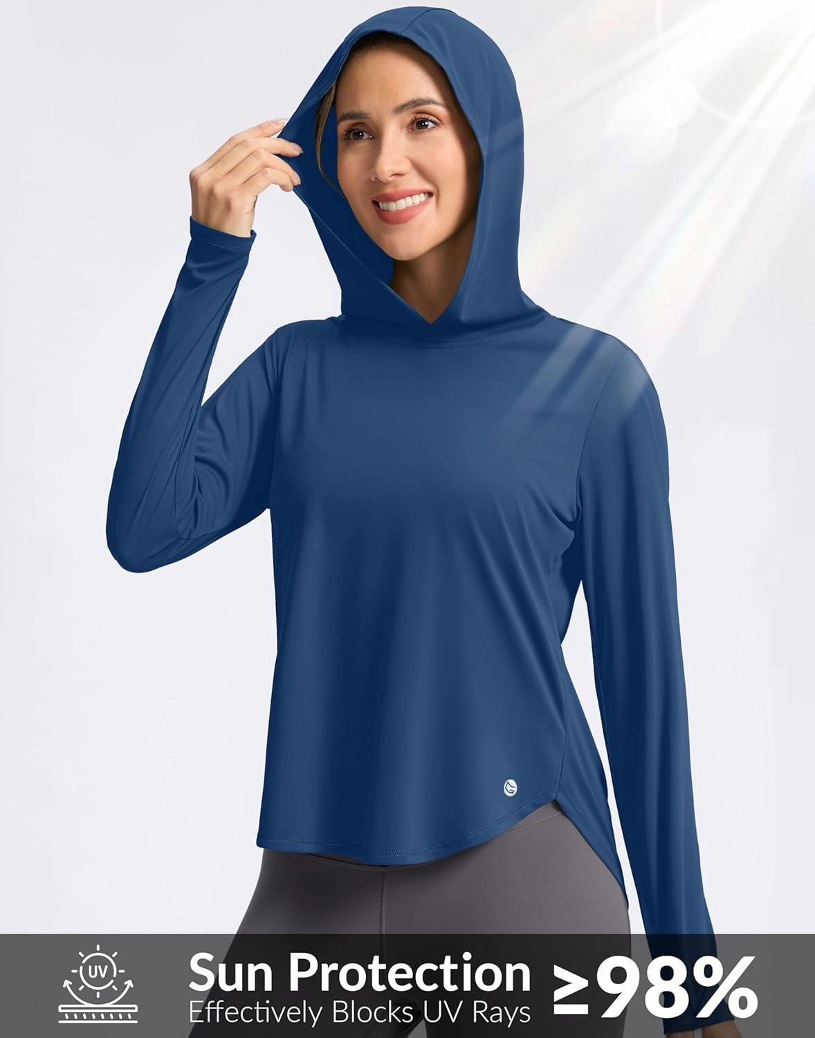 G Gradual Women's UPF 50  Sun Shirt with Hoodie Long Sleeve UV Protection Shirts Lightweight Hiking Fishing Shirts for Women