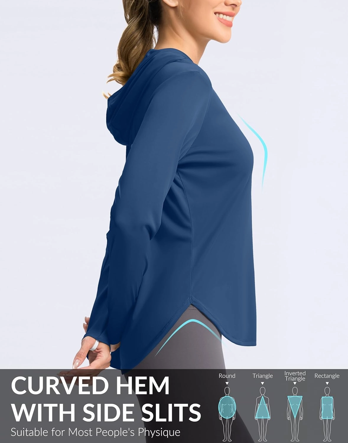 G Gradual Women's UPF 50  Sun Shirt with Hoodie Long Sleeve UV Protection Shirts Lightweight Hiking Fishing Shirts for Women