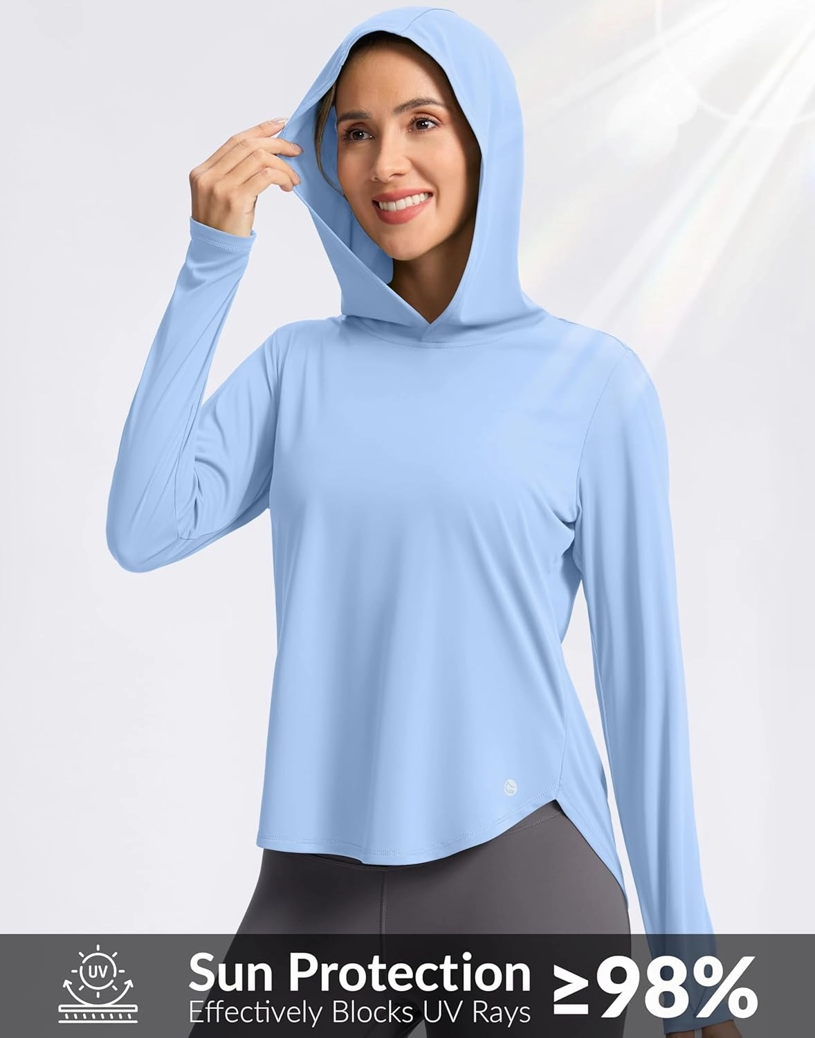 G Gradual Women's UPF 50  Sun Shirt with Hoodie Long Sleeve UV Protection Shirts Lightweight Hiking Fishing Shirts for Women