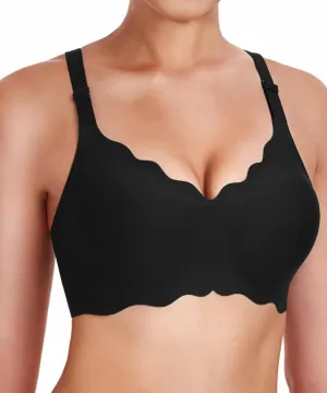 Gailife Scalloped Womens Bras No Underwire Wireless Seamless Bra Push Up Bralette Full Coverage Comfort Raceback Everyday Bra
