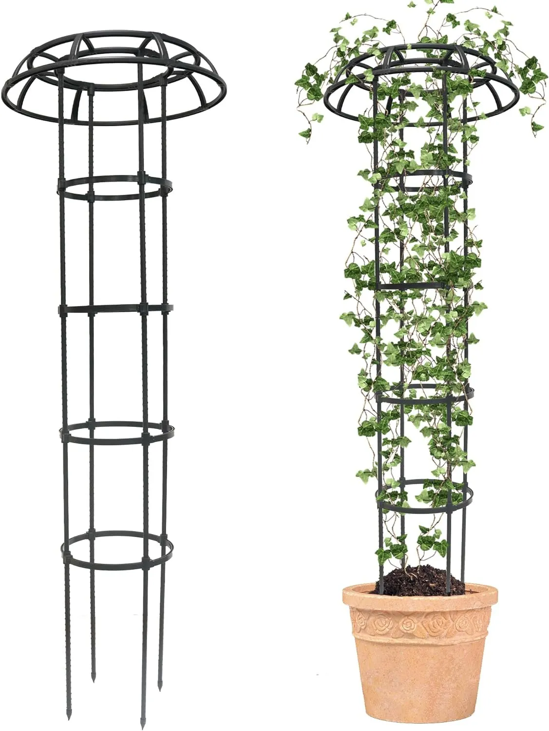 Garden Trellis for Climbing Plants Outdoor, 65 Inch Mushroom Top Trellis for Climbing Plants, Plant Trellis Support for Potted Plants Climbing Vine Rose Clematis Vegetable Trellis, 1 Pack
