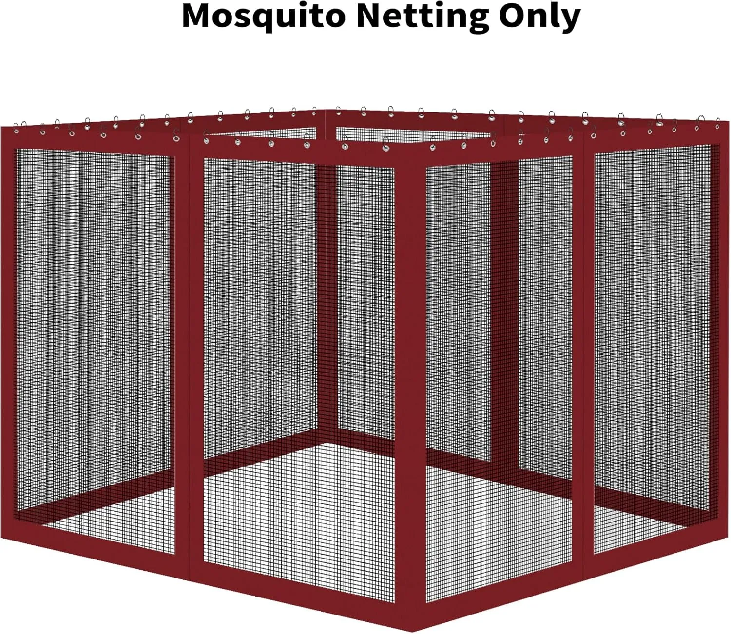 Gazebo Universal Replacement Mosquito Netting, 10'x10' Gazebo Netting Outdoor, 4-Panel Screen Walls for Outdoor Patio with Zipper (Mosquito Net Only) (Red)