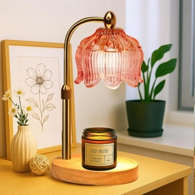 GEEZO Fragrance Candle Warmer Lamp，Electric Candle Warmer with Timer & Dimmer，Mom Christmas Birthday Gifts for Women, House Warming Gifts New Home Bedroom Decor