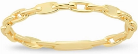 GELIN Chain Pattern Stacking Ring in 14K Solid Gold | Cute Rings for Women | Simple Finger Jewelry for Mom