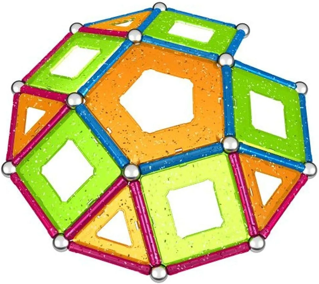 Geomag Magnetic Toys | Magnets for Kids | STEM-endorsed Educational Building Set for Creativity & Learning Fun | Swiss-Made | Age 3  Glitter 68-Piece