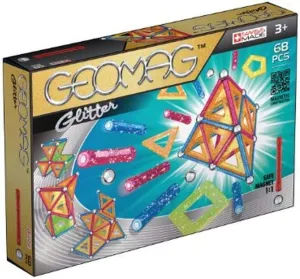 Geomag Magnetic Toys | Magnets for Kids | STEM-endorsed Educational Building Set for Creativity & Learning Fun | Swiss-Made | Age 3  Glitter 68-Piece