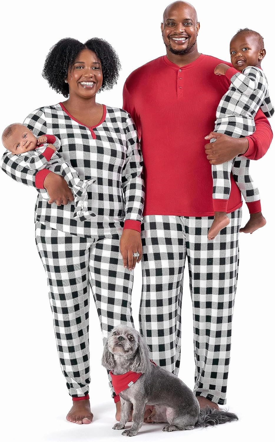 Gerber Baby Holiday Family Matching Pajamas, Black/Red Buffalo Check, Large