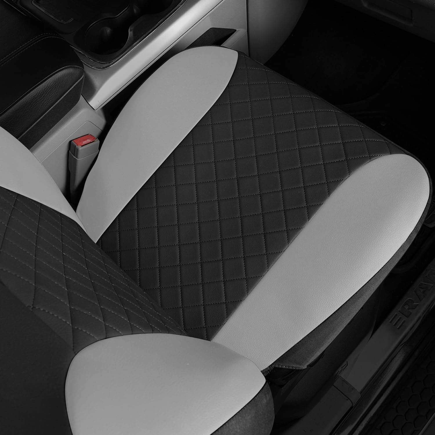 GIANT PANDA 2-Pack Front Car Seat Cover for Ram, Leather Bucket Seat Covers Custom Fit Dodge Ram 1500 2500 3500 Trucks,Luxury Seat Protectors (Black   Grey/Gray)