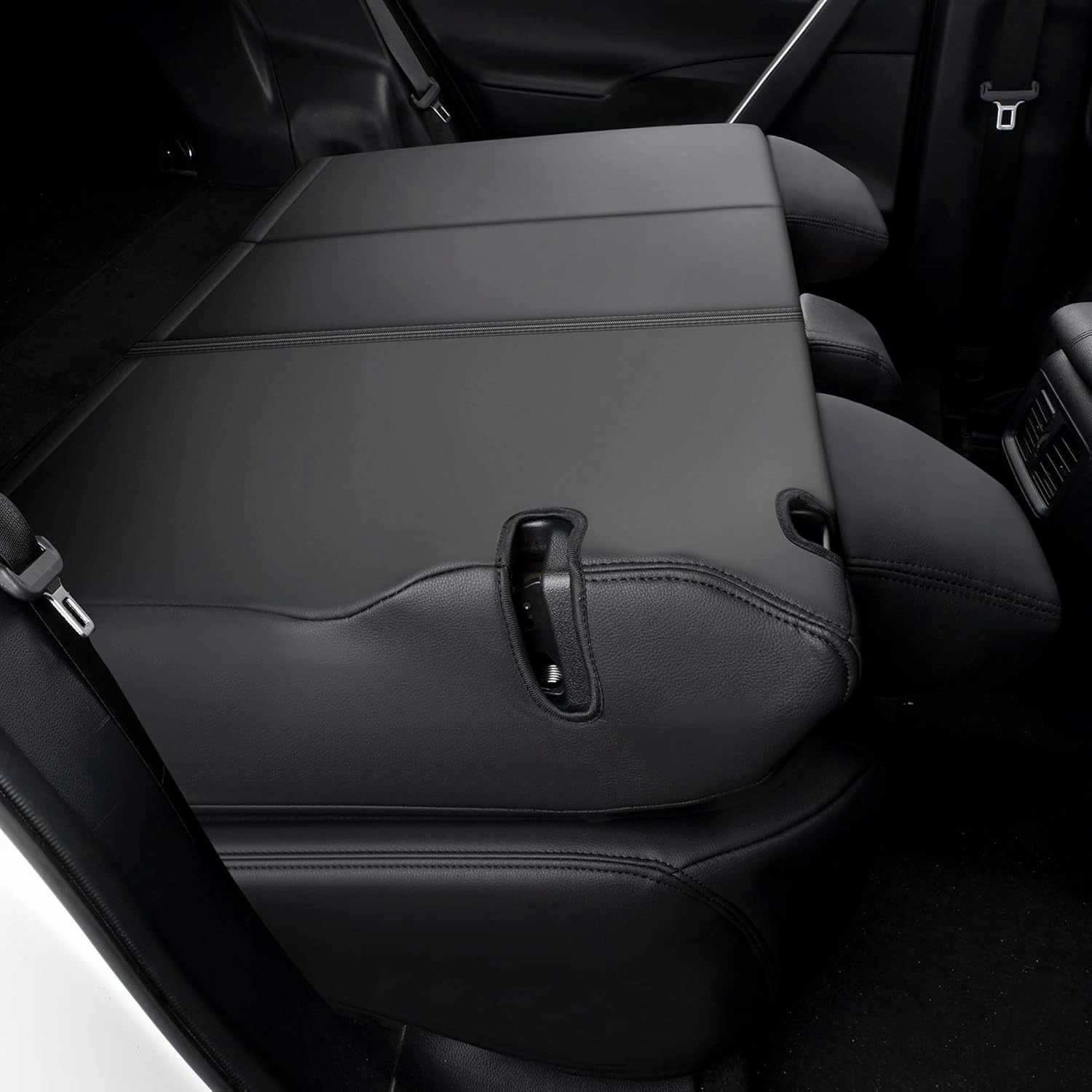 GIANT PANDA Customized Full Set Car Seat Covers Fit for Toyota RAV4 LE, XLE, XLE Premium, Limited,2019 2020 2021 2022 2023 2024 2025 Faux Leather - (Non-Hybrid & Adv,TRD-Off Black)
