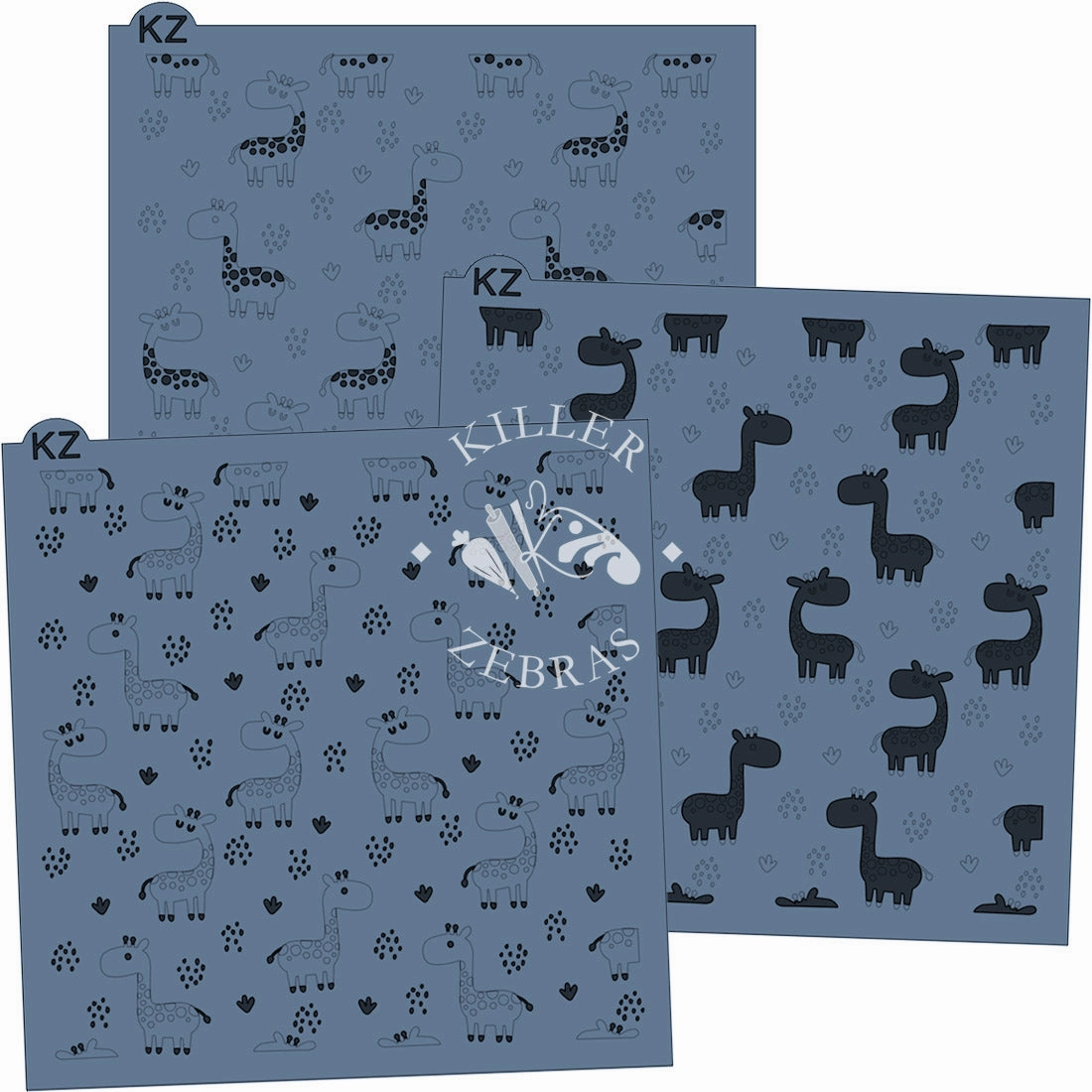 Giraffes 3 Part Stencil
