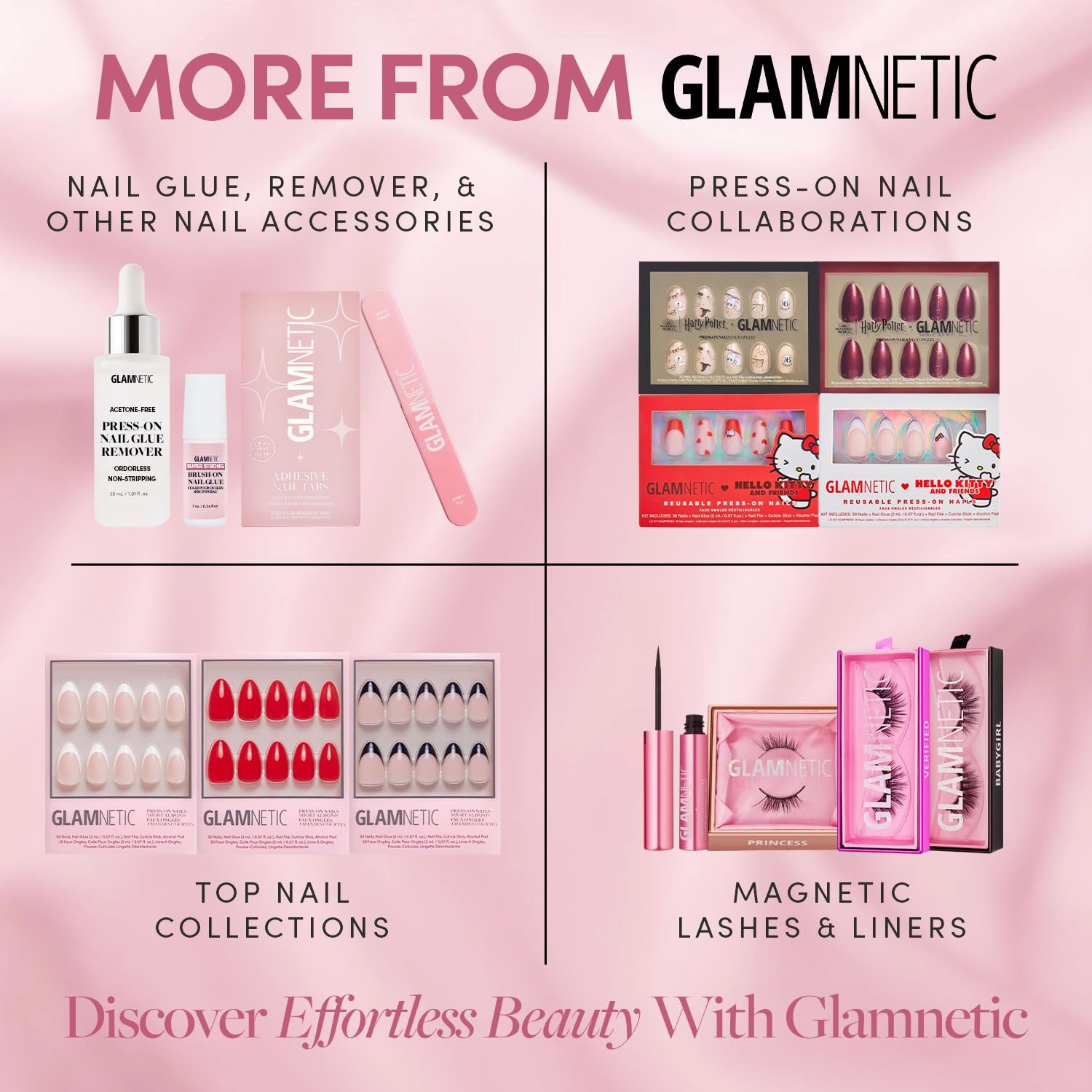 Glamnetic Press On Nails - Fiancéd | Short Almond Fake Nails with a Nude Ombré for Weddings, Glossy Glazed Finish, Reusable | 15 Sizes - 30 Nail Kit with Glue