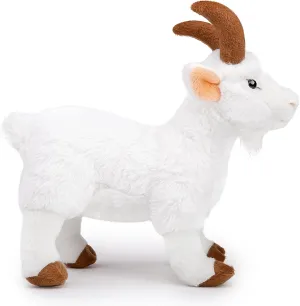 Goat Plush Toy，White Goat Stuffed Animal ，12'' Realistic Goat Plushie ，Goat Model Dolls Collection for Kids