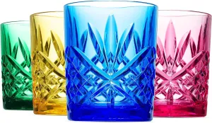 Godinger Acrylic Whiskey Glasses, Beverage Drinking Glasses Cups, Shatterproof and Reusable Tumbler Cups - Dublin Collection, Set of 4