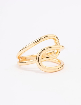 Gold Plated Interlocked Ring