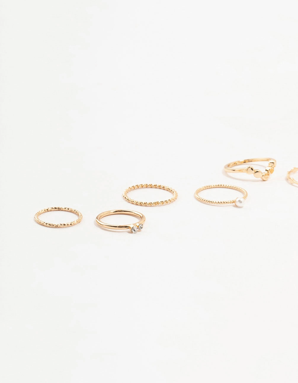 Gold Thin Mixed Stacking Rings 8-Pack