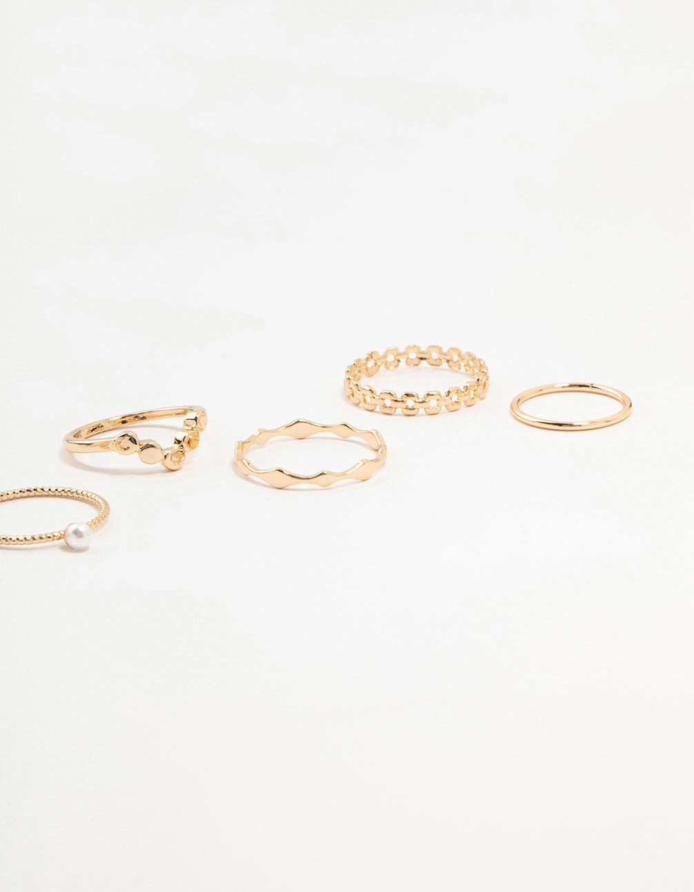 Gold Thin Mixed Stacking Rings 8-Pack