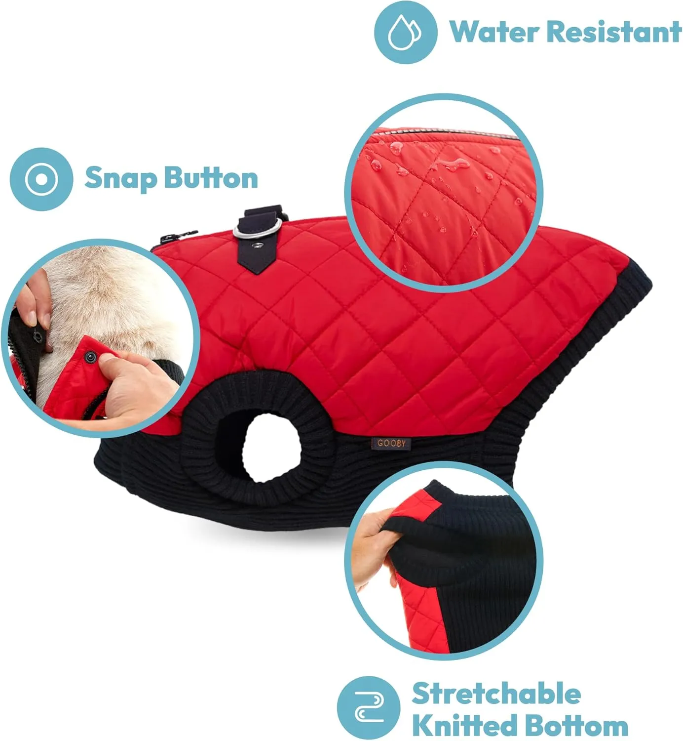 Gooby - Fashion Vest, Small Dog Sweater Bomber Jacket Coat with Stretchable Chest, Black, Small