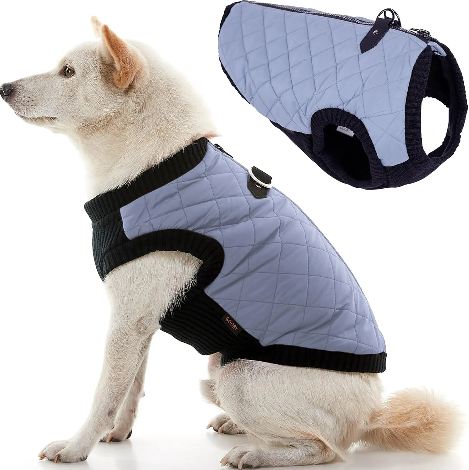 Gooby - Fashion Vest, Small Dog Sweater Bomber Jacket Coat with Stretchable Chest, Gray, Small
