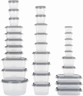 GoodCook EveryWare 60pc Container Set, BPA Free - 60-Piece Food Container Set, Microwave and Freezer Safe, Embossed Measurements, Secure Lids