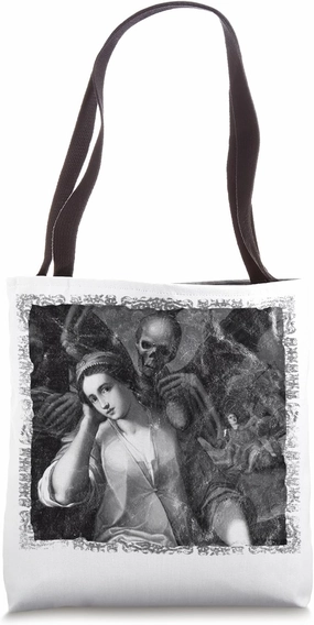 Goth Gothic Allegory of Avarice Seven Deadly Sins Skull Tote Bag