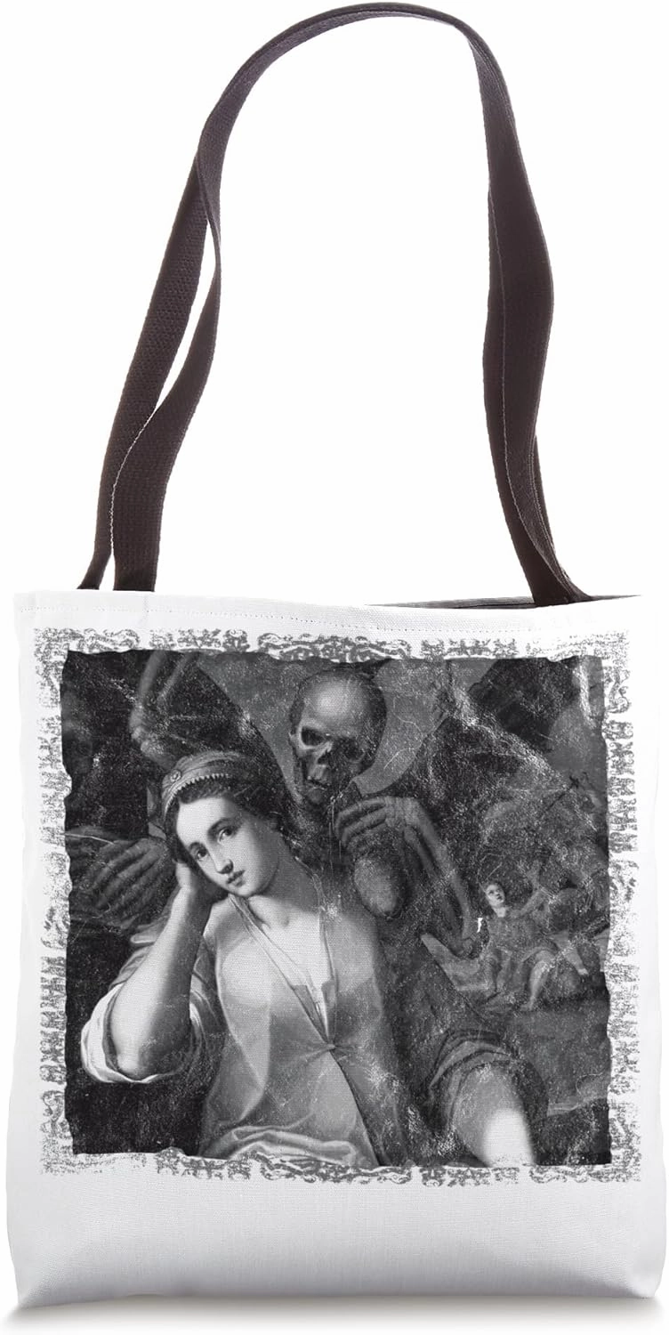 Goth Gothic Allegory of Avarice Seven Deadly Sins Skull Tote Bag