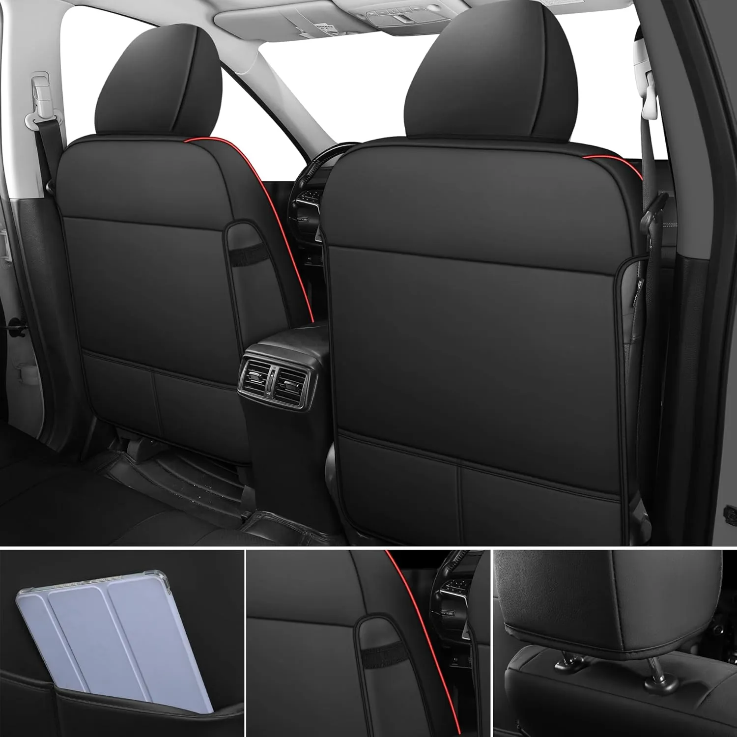 GXT Fit Nissan X-Trail Seat Covers for Selected 2014 2015 2016 2017 2018 2019 2020 Nissan X-Trail - Odorless Leatherette Full Set Custom Seat Covers(Black)