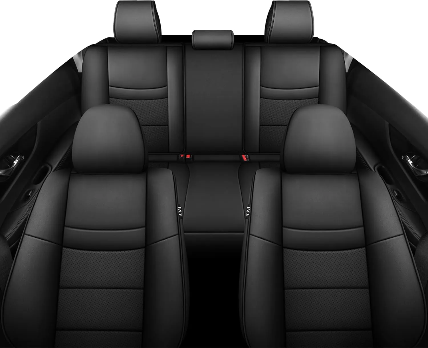 GXT Fit Nissan X-Trail Seat Covers for Selected 2014 2015 2016 2017 2018 2019 2020 Nissan X-Trail - Odorless Leatherette Full Set Custom Seat Covers(Black)
