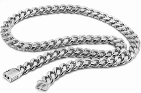 H&Beautimer Men Fashion 925 Sterling Silver Classic Cuban Necklace 10mm-18 20 "22" 24" 26" 28" Curb Cuban ChainSolid Thick Large Link Chocke rFor Man & Boys Jewelry Gift