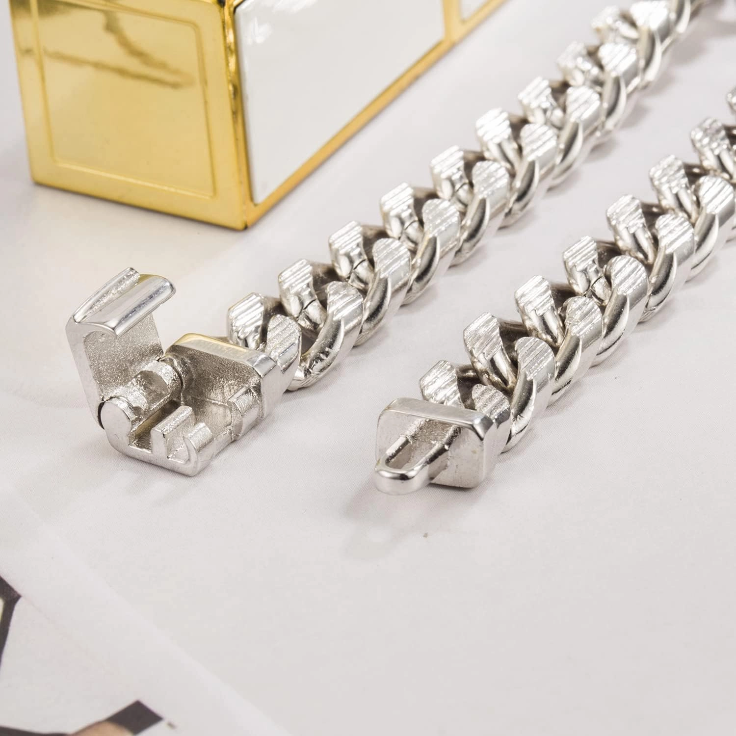 H&Beautimer Men Fashion 925 Sterling Silver Classic Cuban Necklace 10mm-18 20 "22" 24" 26" 28" Curb Cuban ChainSolid Thick Large Link Chocke rFor Man & Boys Jewelry Gift