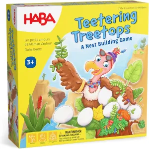 HABA Teetering Treetops Stacking Game: Perfect Dexterity Board Game for Kids Ages 3 and up, Engaging Bird-Themed Board Games for Family Night