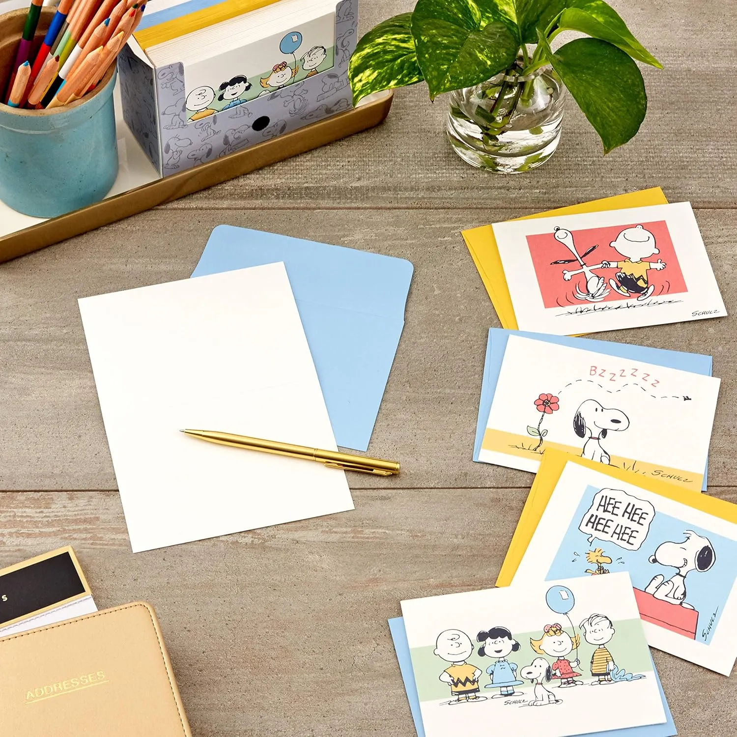 Hallmark Peanuts Blank Cards Assortment, 70th Anniversary (40 Note Cards with Envelopes)