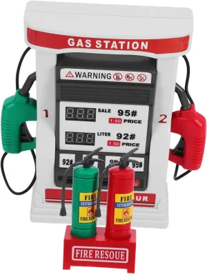 HANABASS 1Set Gas Station Playset Multi Function Simulation Model with Interactive Voice Educational Counting Function for DIY Assembly Prop for Imaginative Play