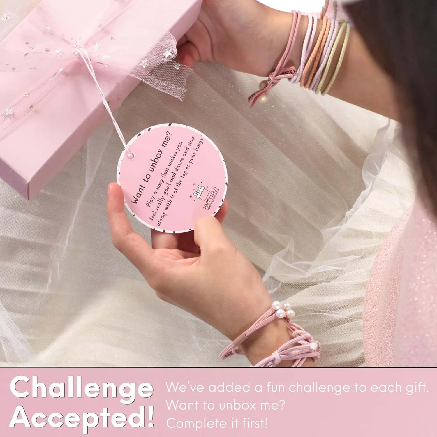 HAPPY LOLLI Gift Basket for Tween & Teen Girls – 8 Trendy Gifts with Tasks & Empowering Cards – Great for Birthdays.